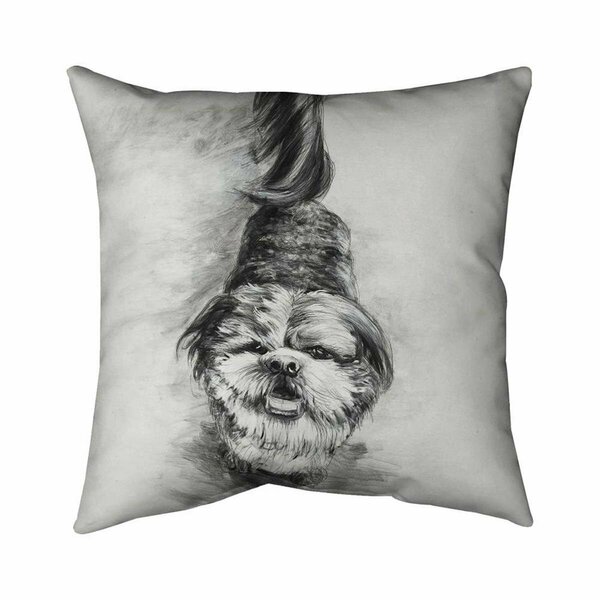 Fondo 26 x 26 in. Happy Dog Sketch-Double Sided Print Indoor Pillow FO2772439